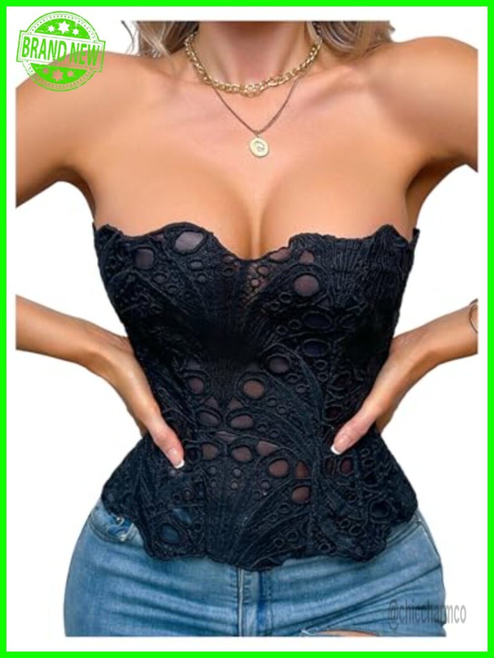 Textured Sheer Floral Lace Hollow Out Cropped Camisole Top